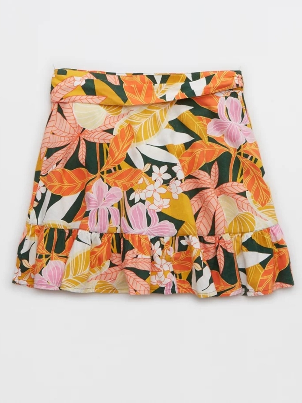 Aerie Floral Wrap Mini Skirt - Pink, Mustard & Green - Picture 8 of 10
